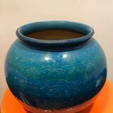 Aldo Londi Blue ceramic vase for Bitossi