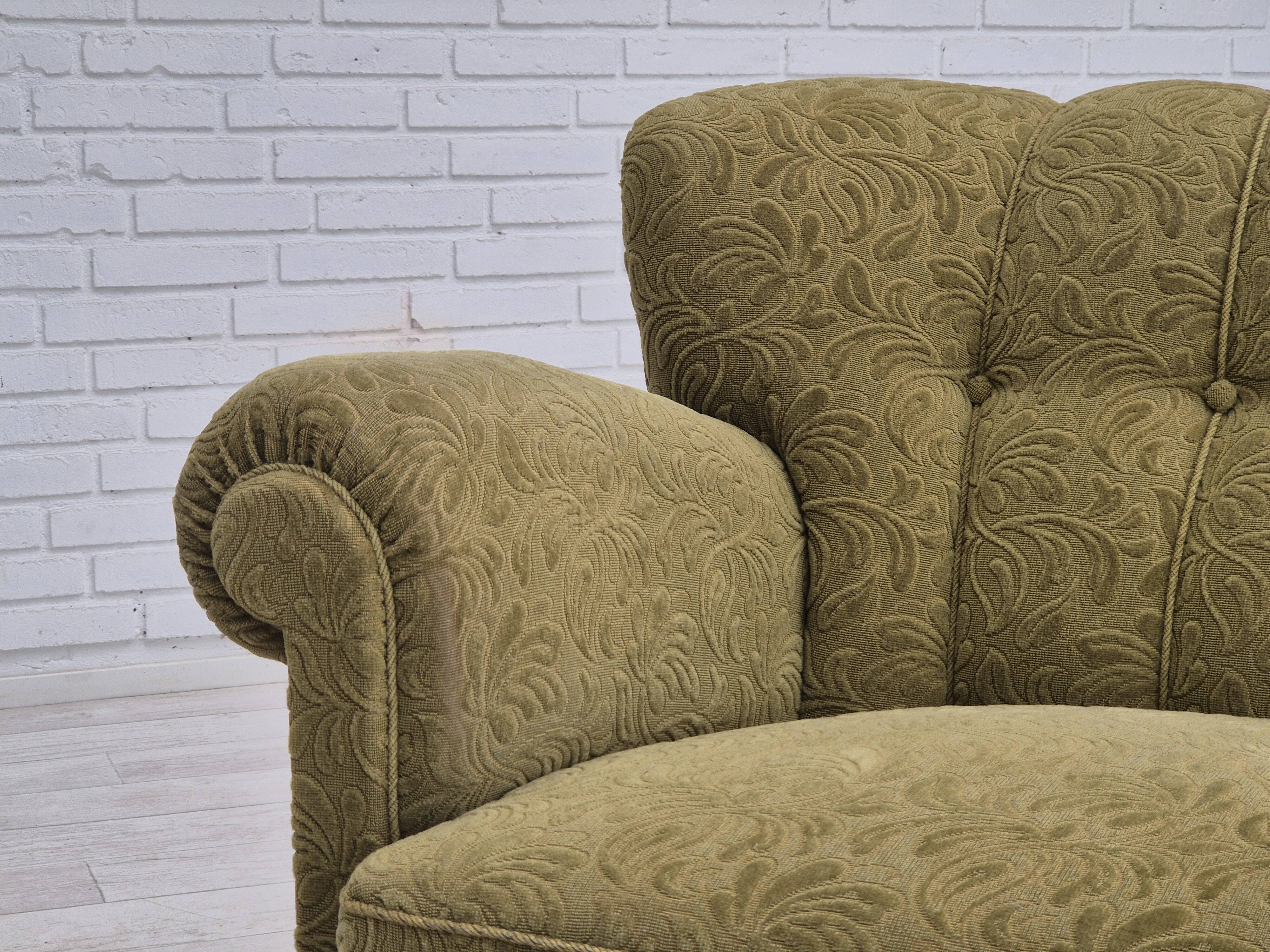 1960s, Danish 3 seater sofa, original very good condition, cotton/wool fabric.