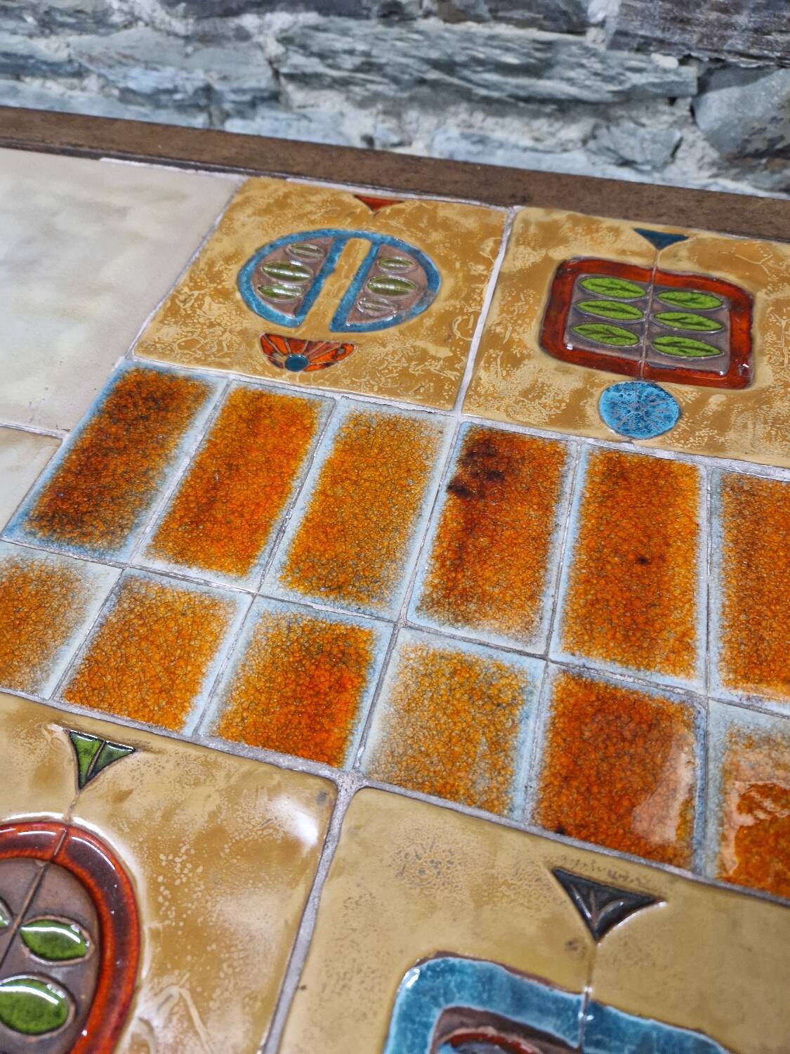 Ceramic and metal coffee table from the 60s Vallauris style