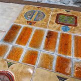 Ceramic and metal coffee table from the 60s Vallauris style