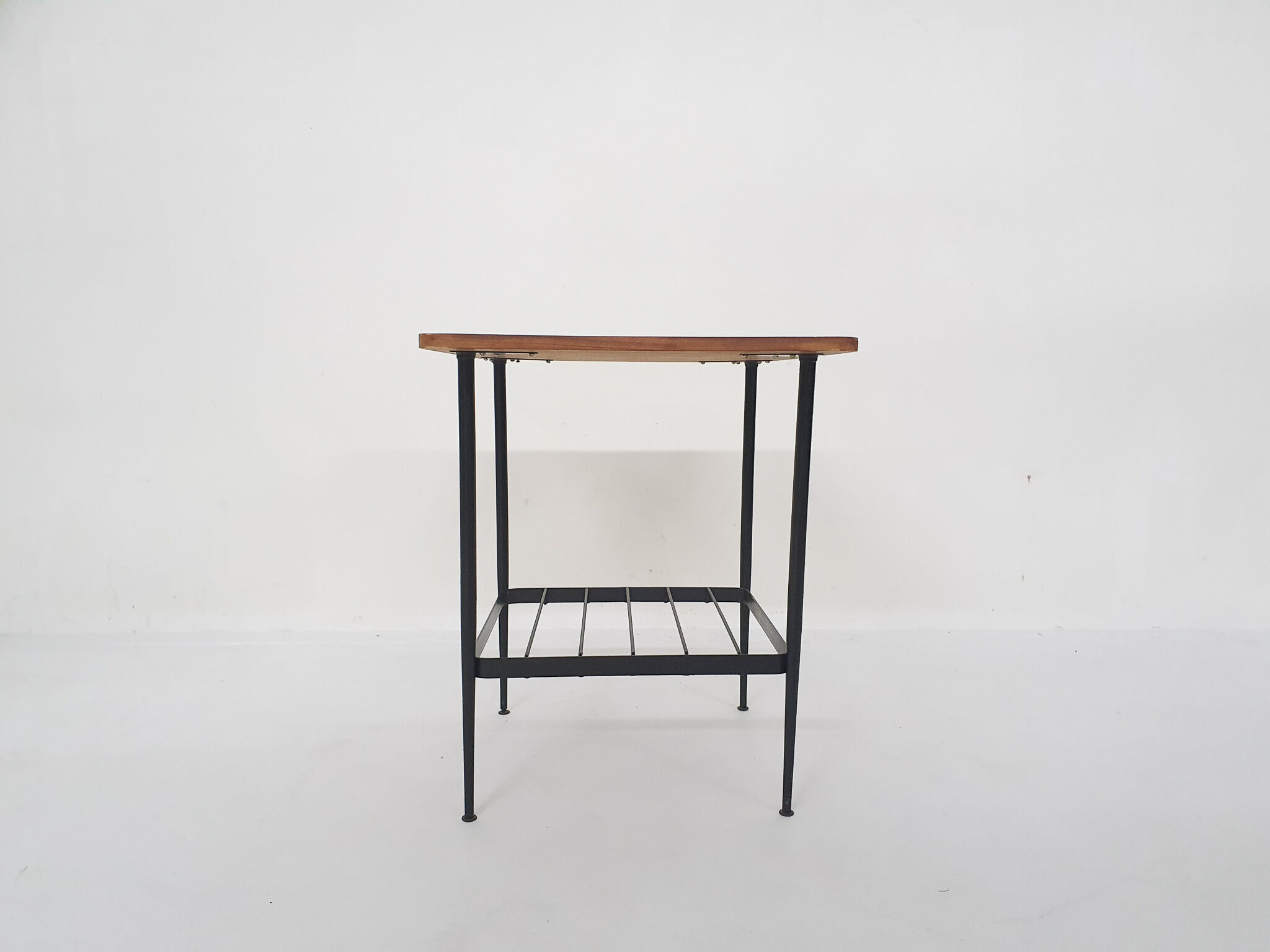 Teak and metal side table, The Netherlands 1950's