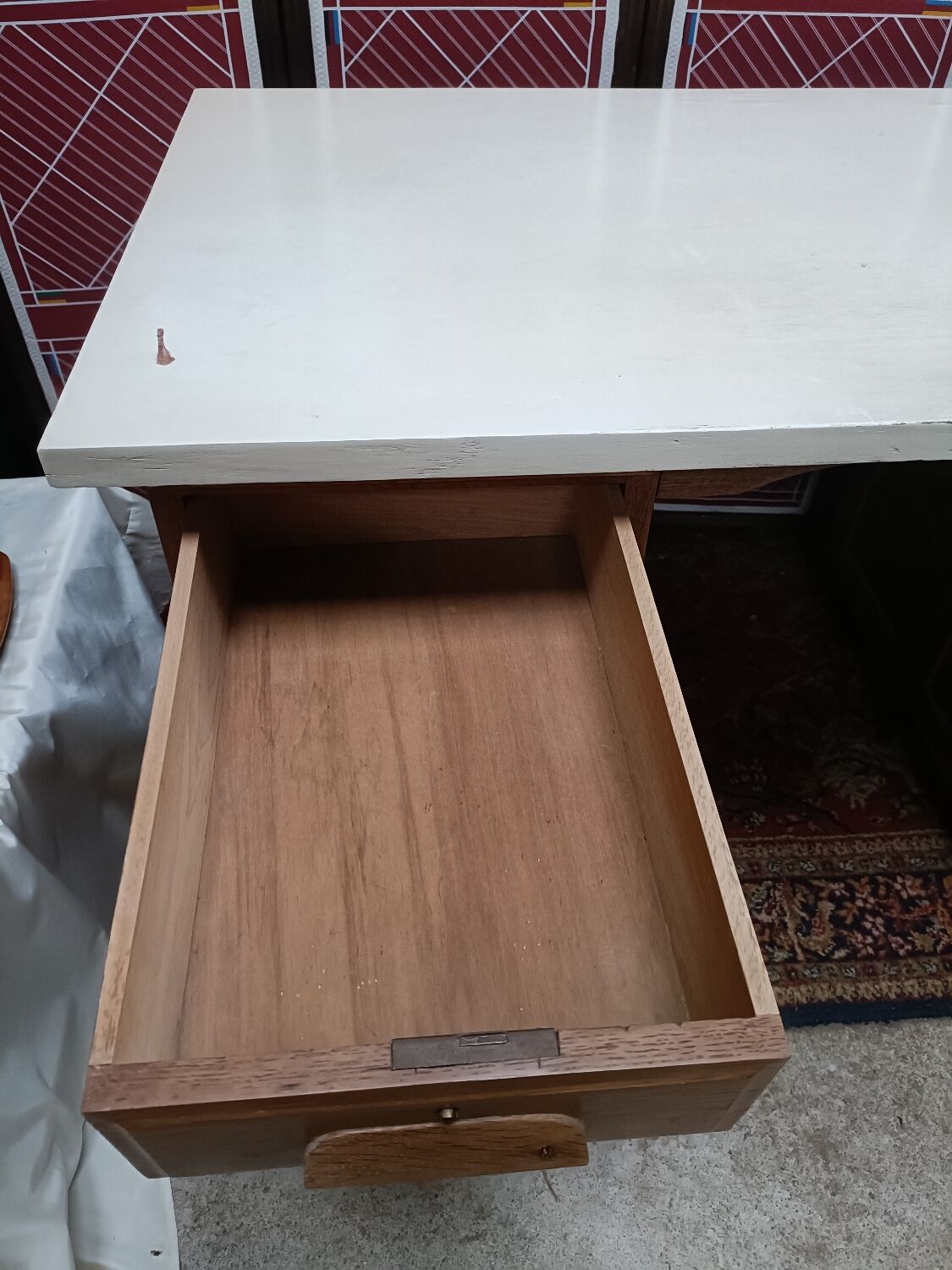 Box desk, 8 drawers, vintage