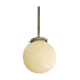Art Deco 1940s simple opal glass globe pendant lamp