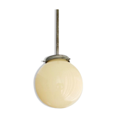 Art Deco 1940s simple opal glass globe pendant lamp