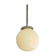 Art Deco 1940s simple opal glass globe pendant lamp