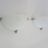 Pair of half-moon wall lights from the 1980s in Italy