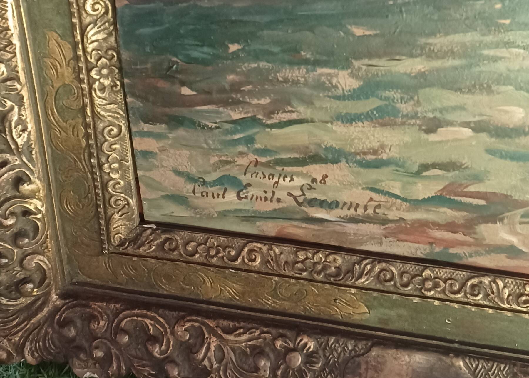 Vintage French art painting by Paul Emile Lecomte - oil on panel