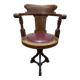 Fauteuil de bureau de bateau en acajou tournant