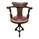 Fauteuil de bureau de bateau en acajou tournant