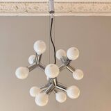 Space Age Atomic Chrome Chandelier by J.T. Kalmar, Germany, 1970