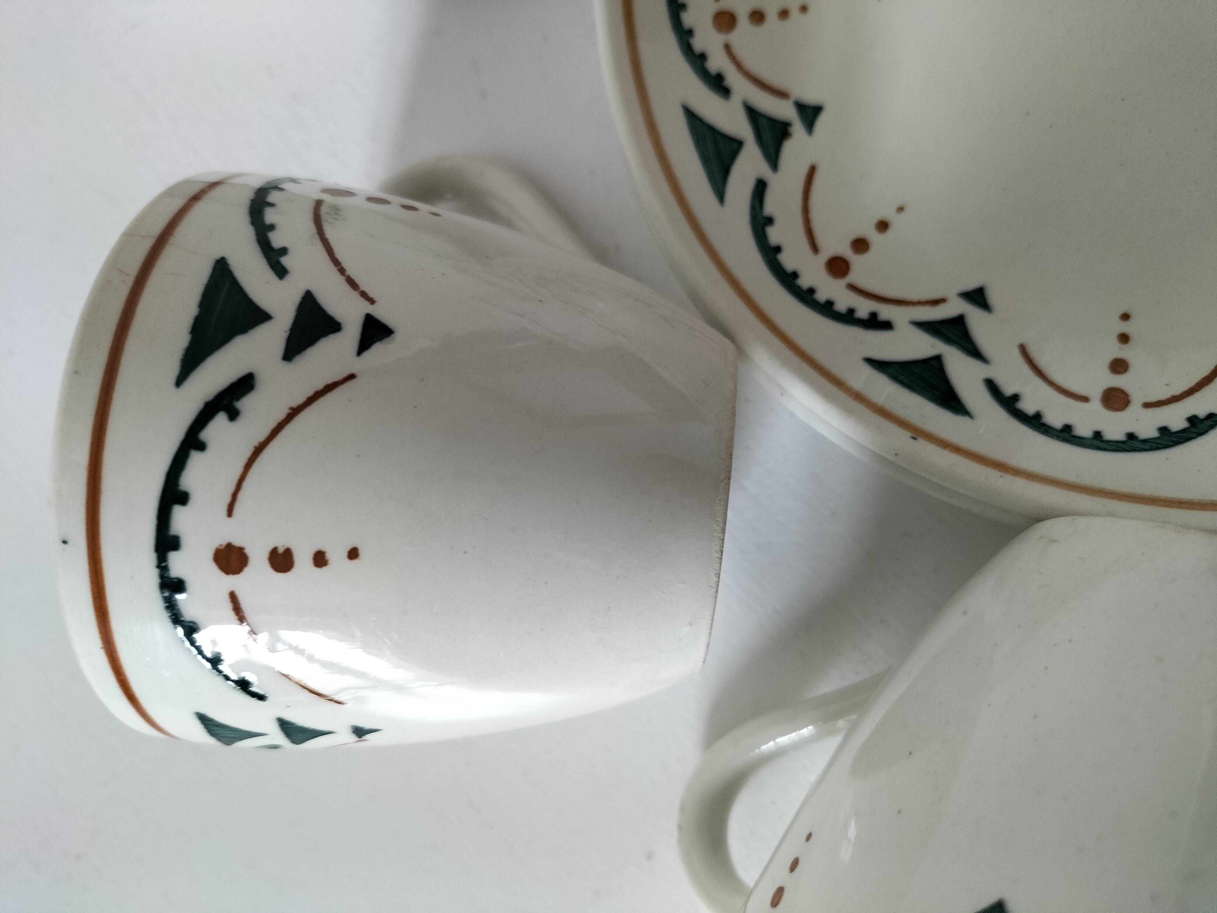 Set of 3 K&G Lunéville cups and saucers – Succao model, 1920s