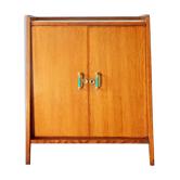 Buffet with fin profile, brass handles and scoubidou, 1950s.