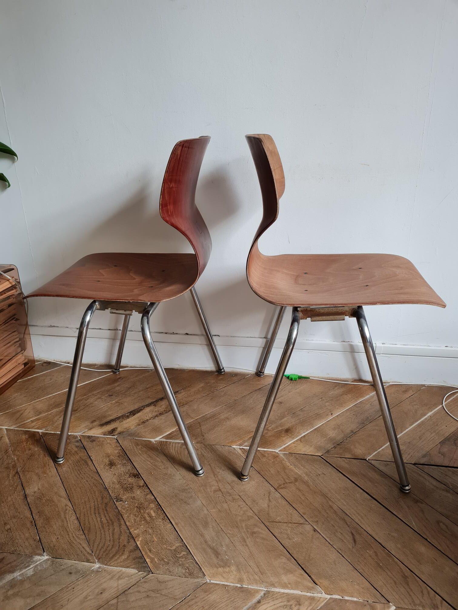 Set of 2 Pagholz Pagwood chairs 1960-1970