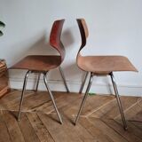 Set of 2 Pagholz Pagwood chairs 1960-1970