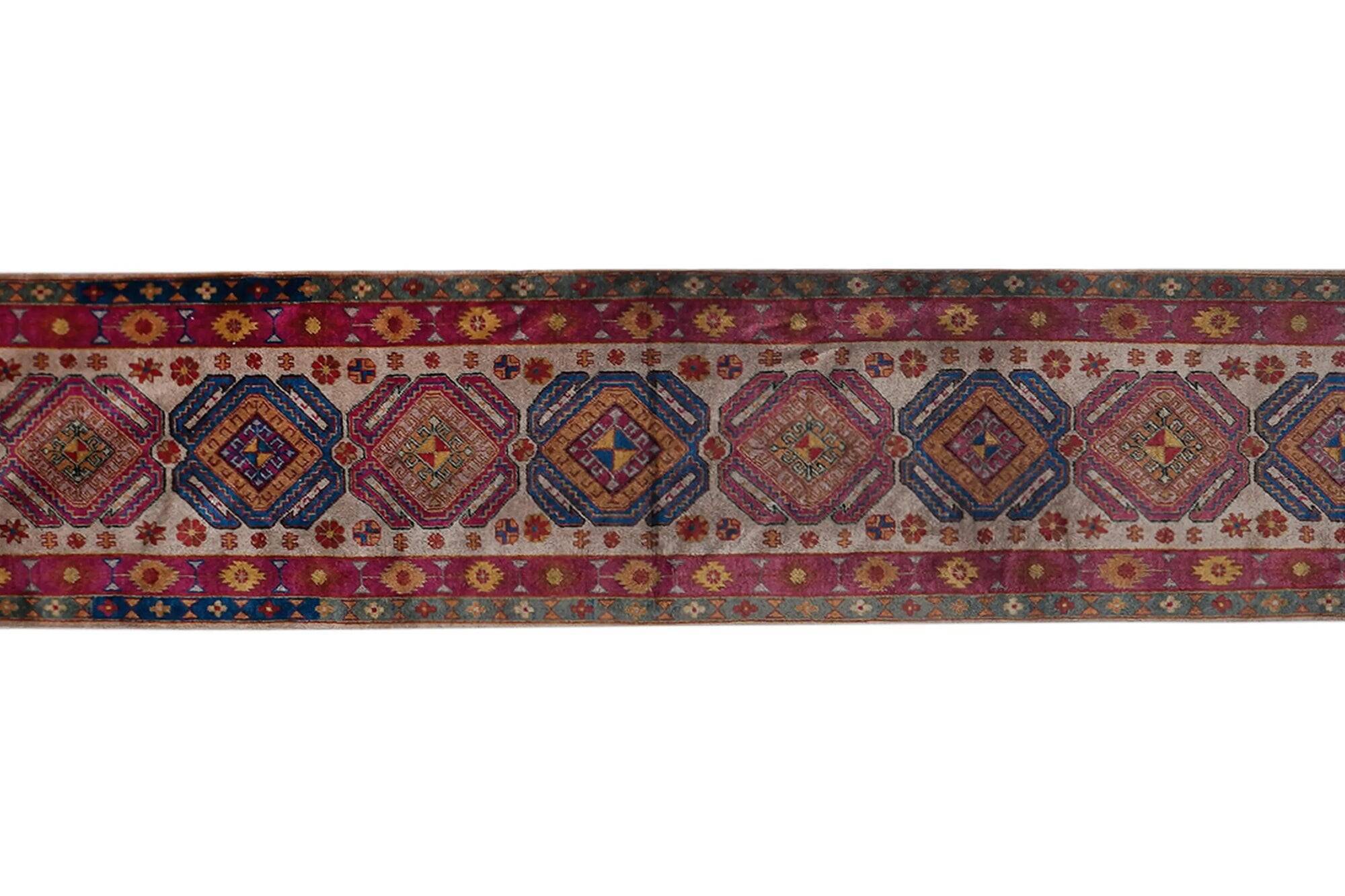 Vintage Turkish hallway rug 70x335 cm