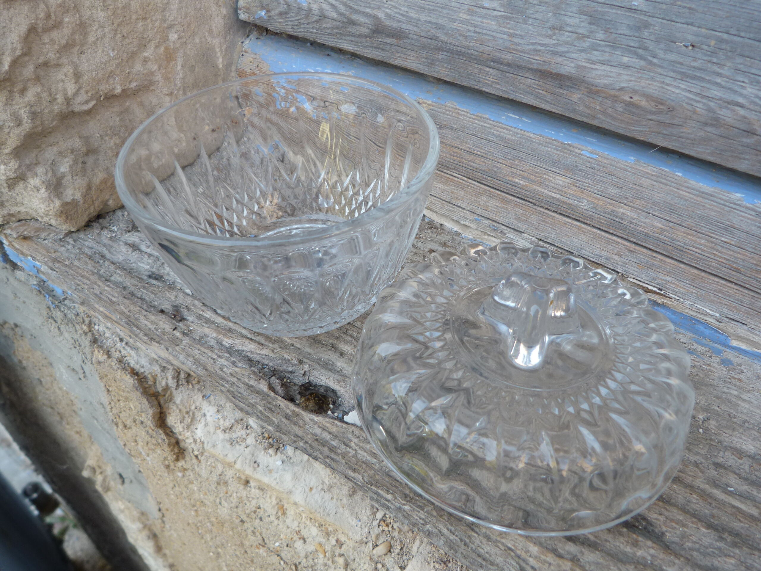 Candy glass molded vintage 1970