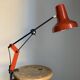 Lampe vintage 1970 bureau architecte RDA (DDR - GDR) rouge - 50 cm