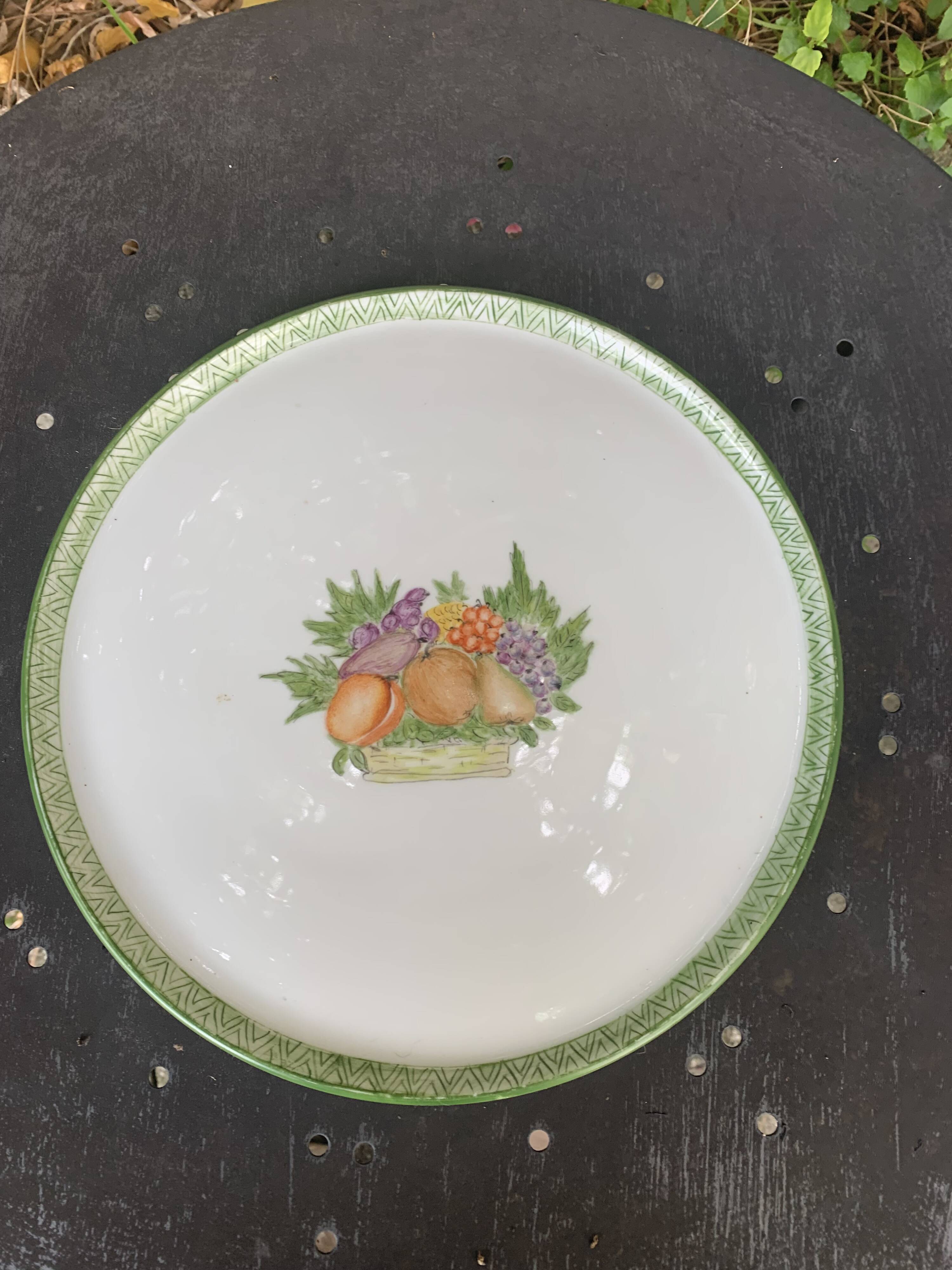 Limoges France cake dish, hand decorated, hand painted, vintage