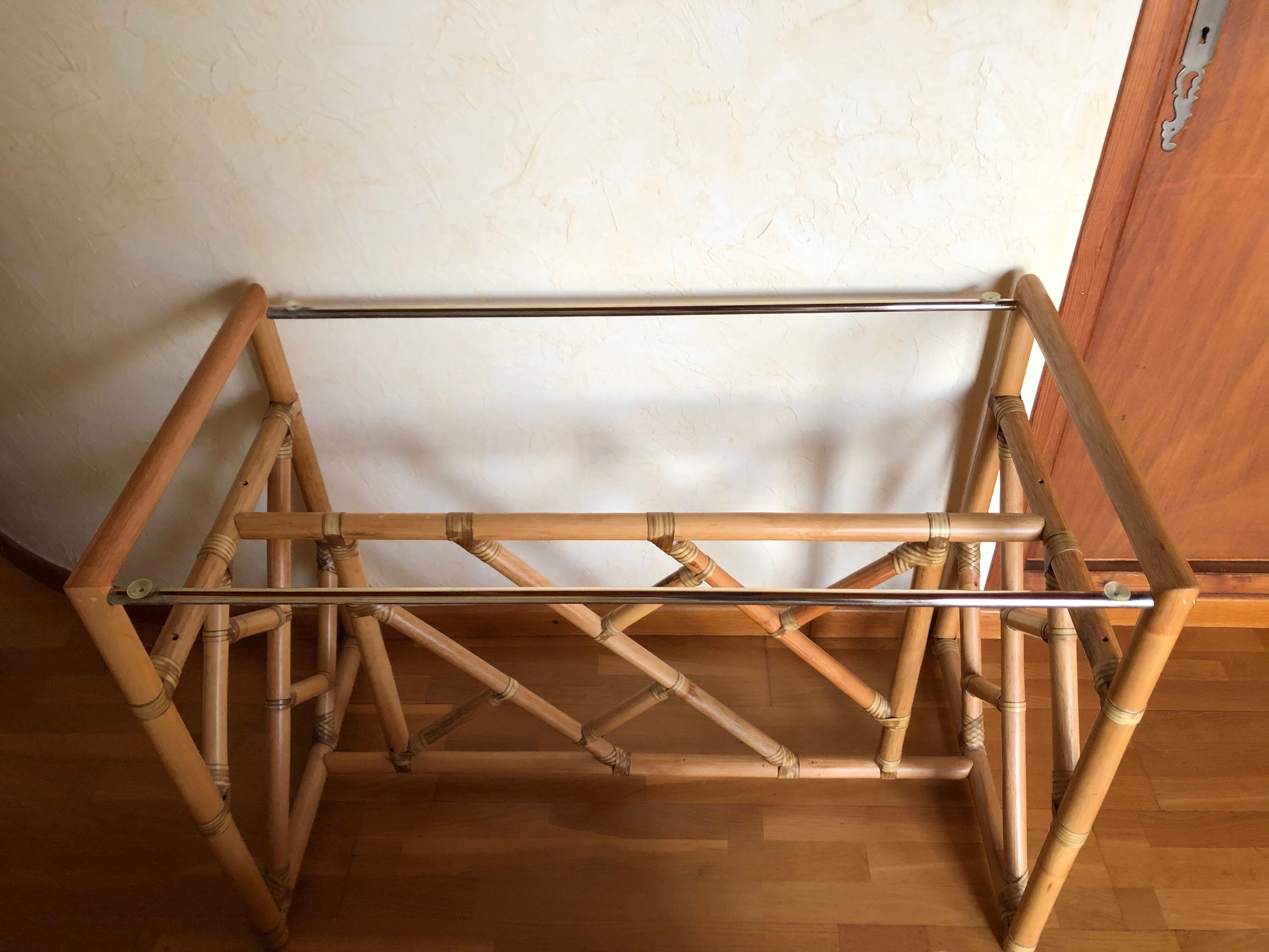 Bamboo and vintage rattan console