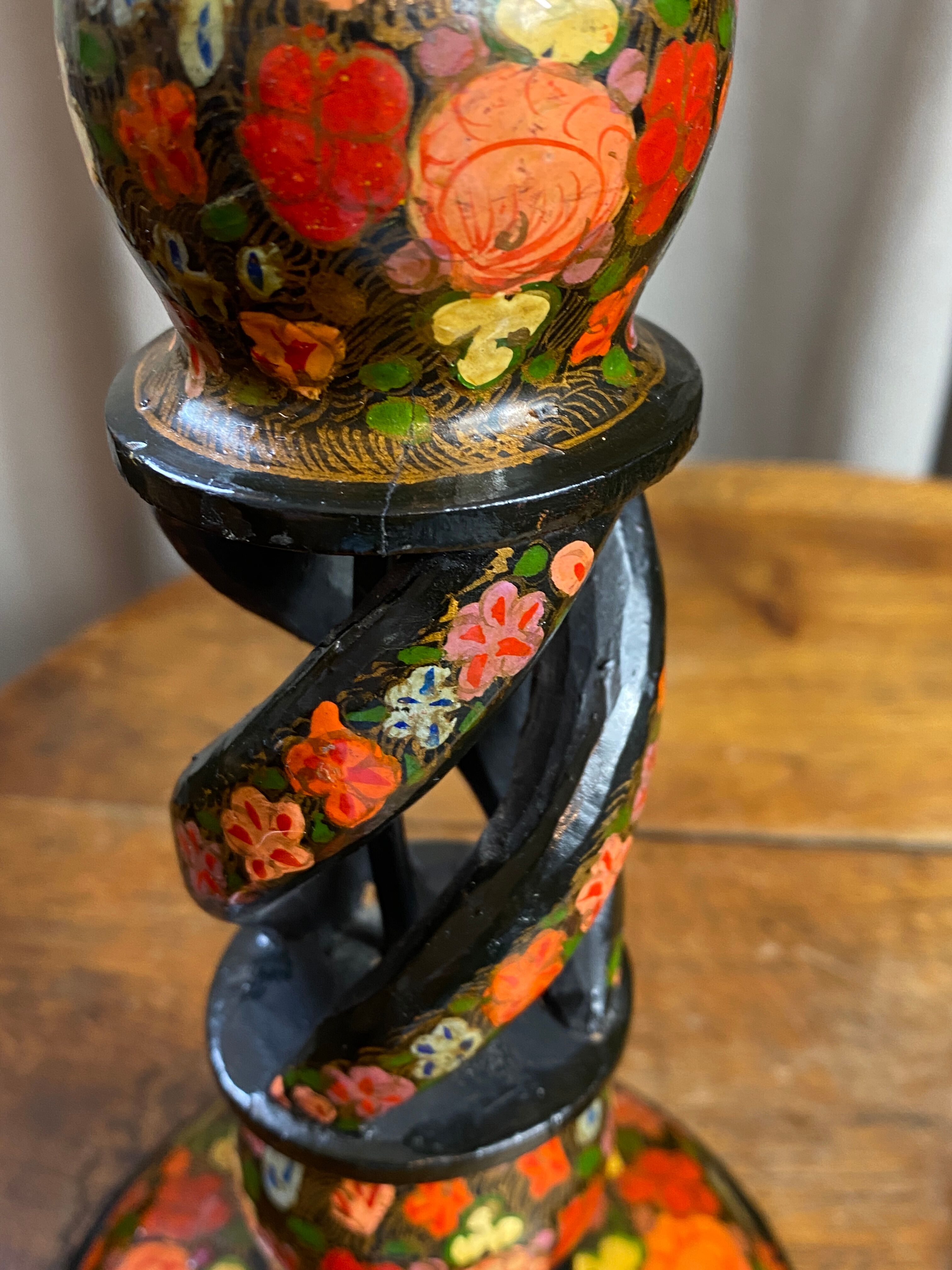 Paire de pieds de lampes Kashmiri