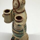 Bougeoir anthropomorphe artisanal circa 1960