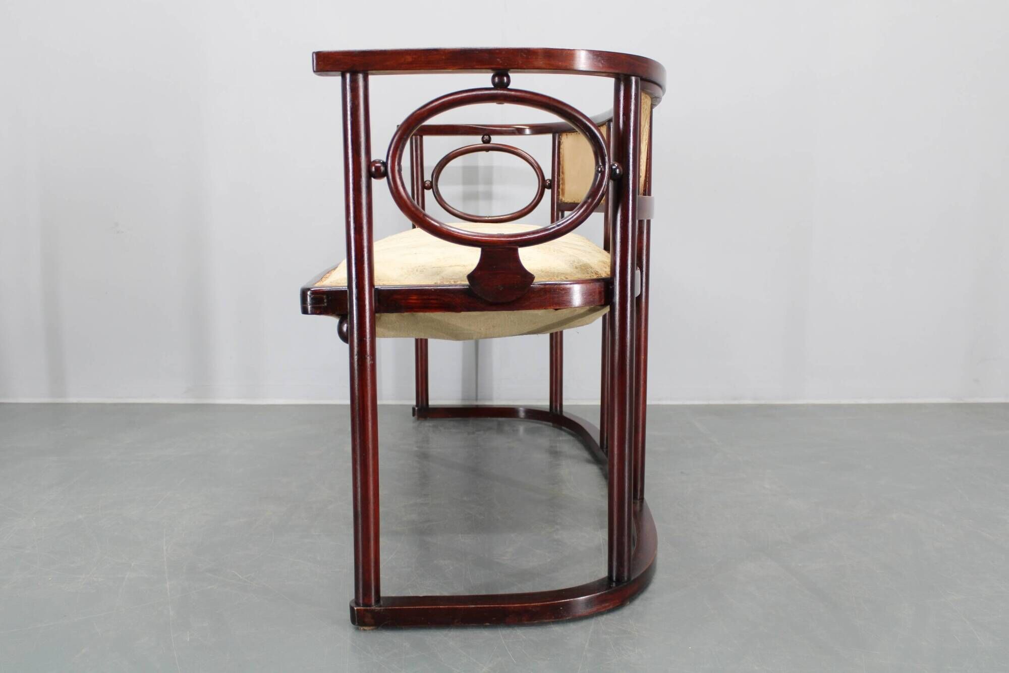 Josef Hoffmann Variation of Art Nouveau "Fledermaus" sofa by Fischel