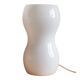 Table lamp in white opaline glass, peanut shape, Ikea.