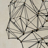 Vintage black metal wall sculpture