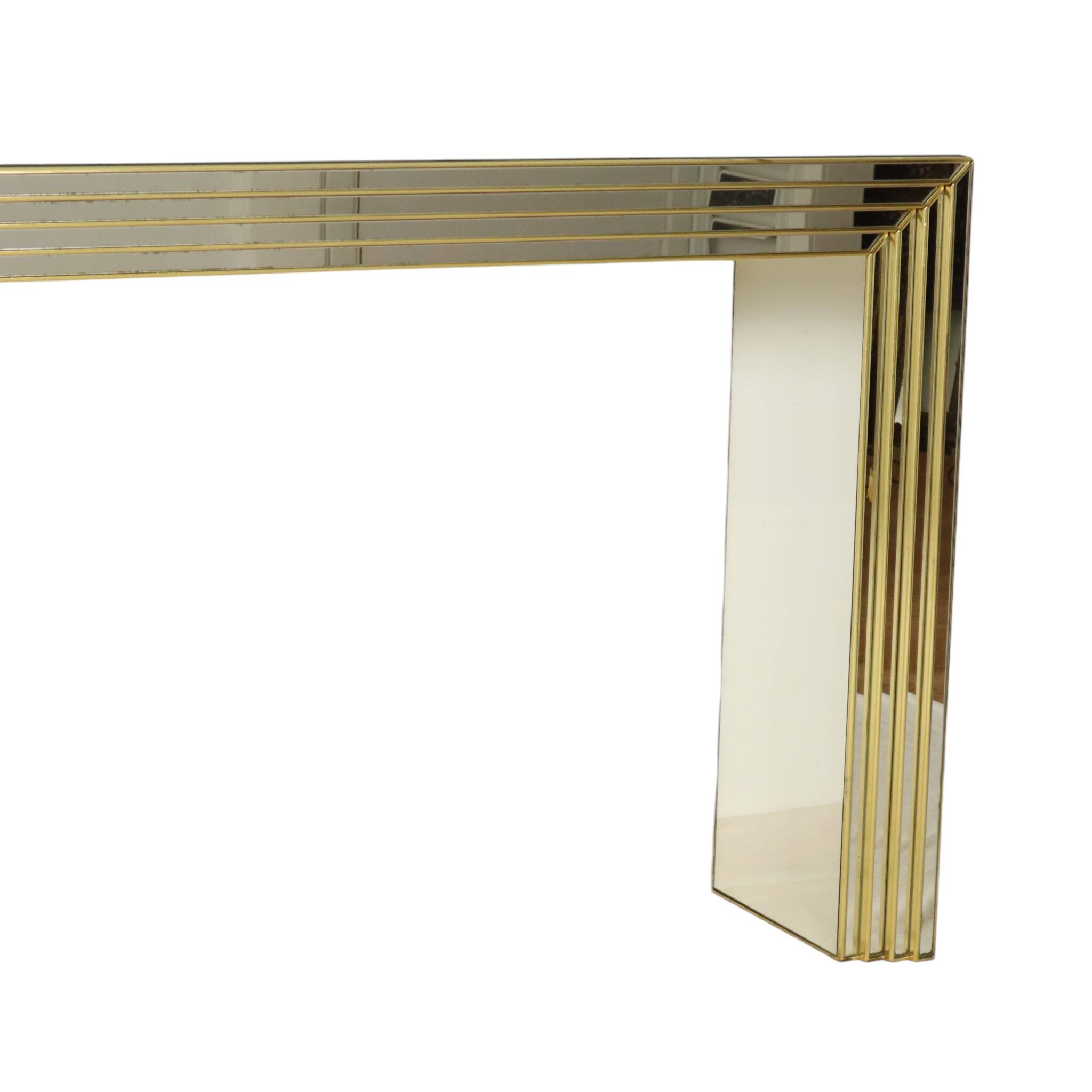 Miroir avec console argentés et dorés – Deknudt