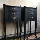 Vintage black revamped bedside tables