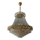 Lustre cascade en bronze et pampilles de cristal