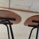 Pair of designer metal and wood chairs - 1950s