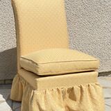 Vintage upholstered fabric toad armchair