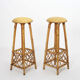 4 vintage rattan bar stools