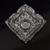 Pair of ashtrays, cut crystal glass, bohemia in the 1960's