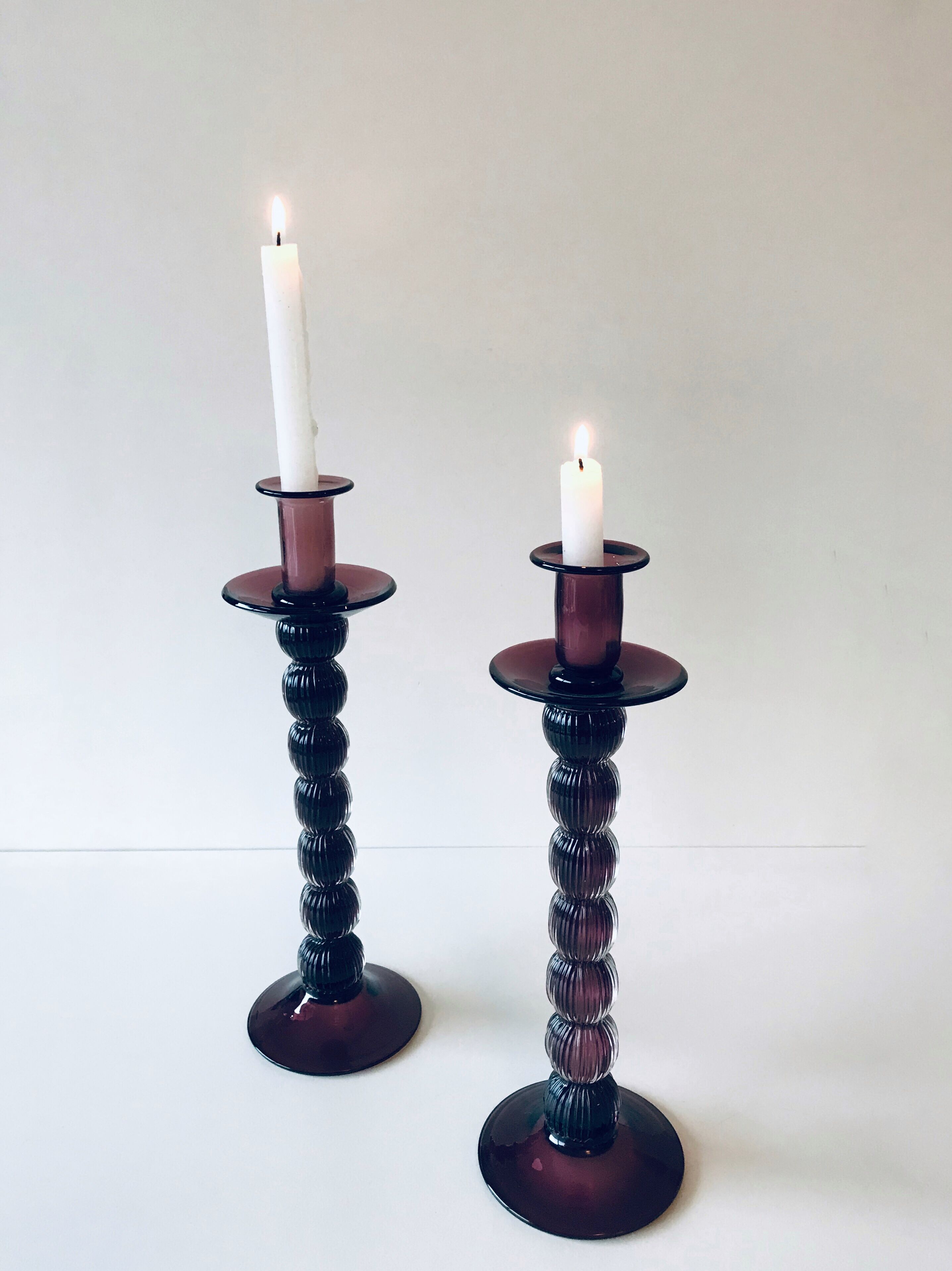 Glass candlesticks