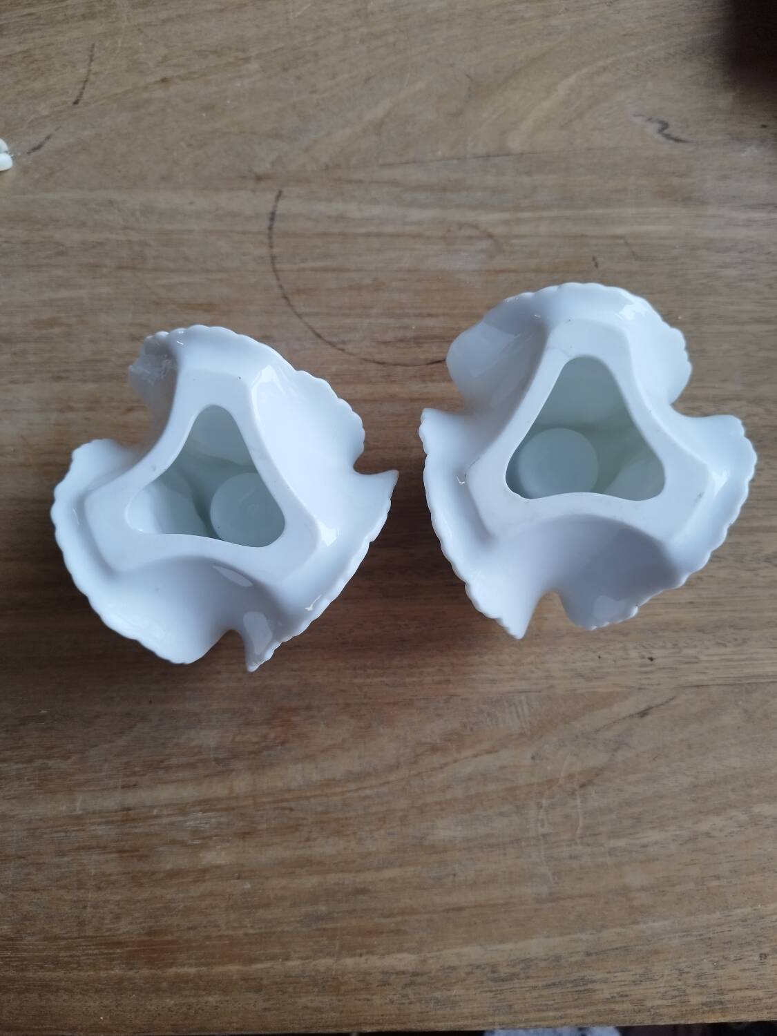 Pair of Limoges porcelain candlesticks