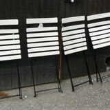 Set of four folding garden chairs