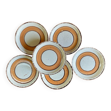 6 assiettes Gien vintage