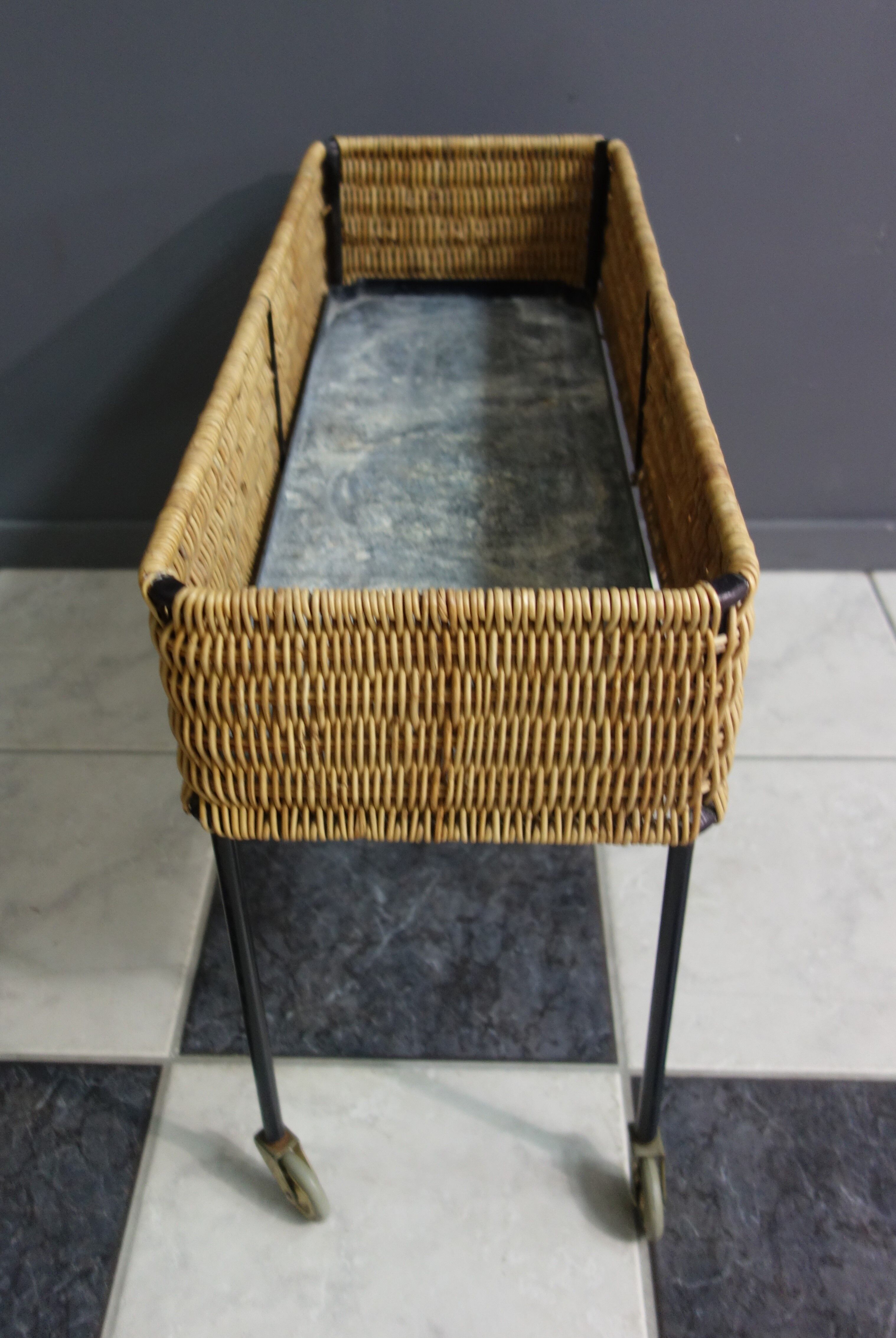 Wicker plant / flower stand 1960s