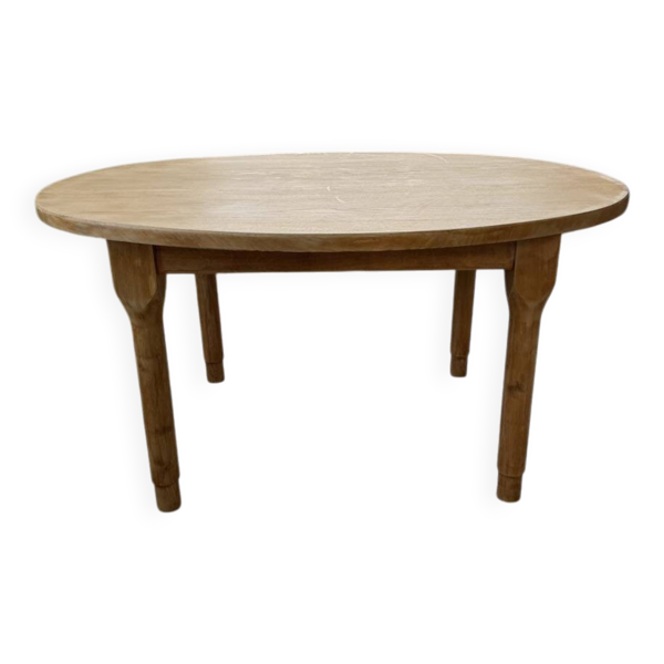 Table de ferme ovale en chêne, 1960