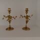 2 golden candlesticks "cherubs"