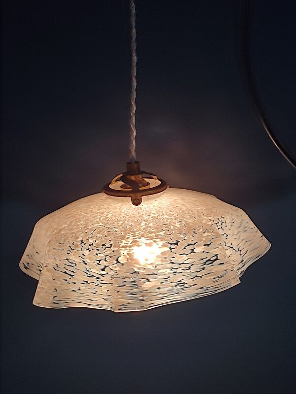 Suspension lampshade corole glass Clichy