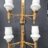 Pair of antique gold wall sconces