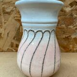 Antique strehla vase pink & white ceramic 1959 west germany vintage