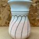 Antique strehla vase pink & white ceramic 1959 west germany vintage