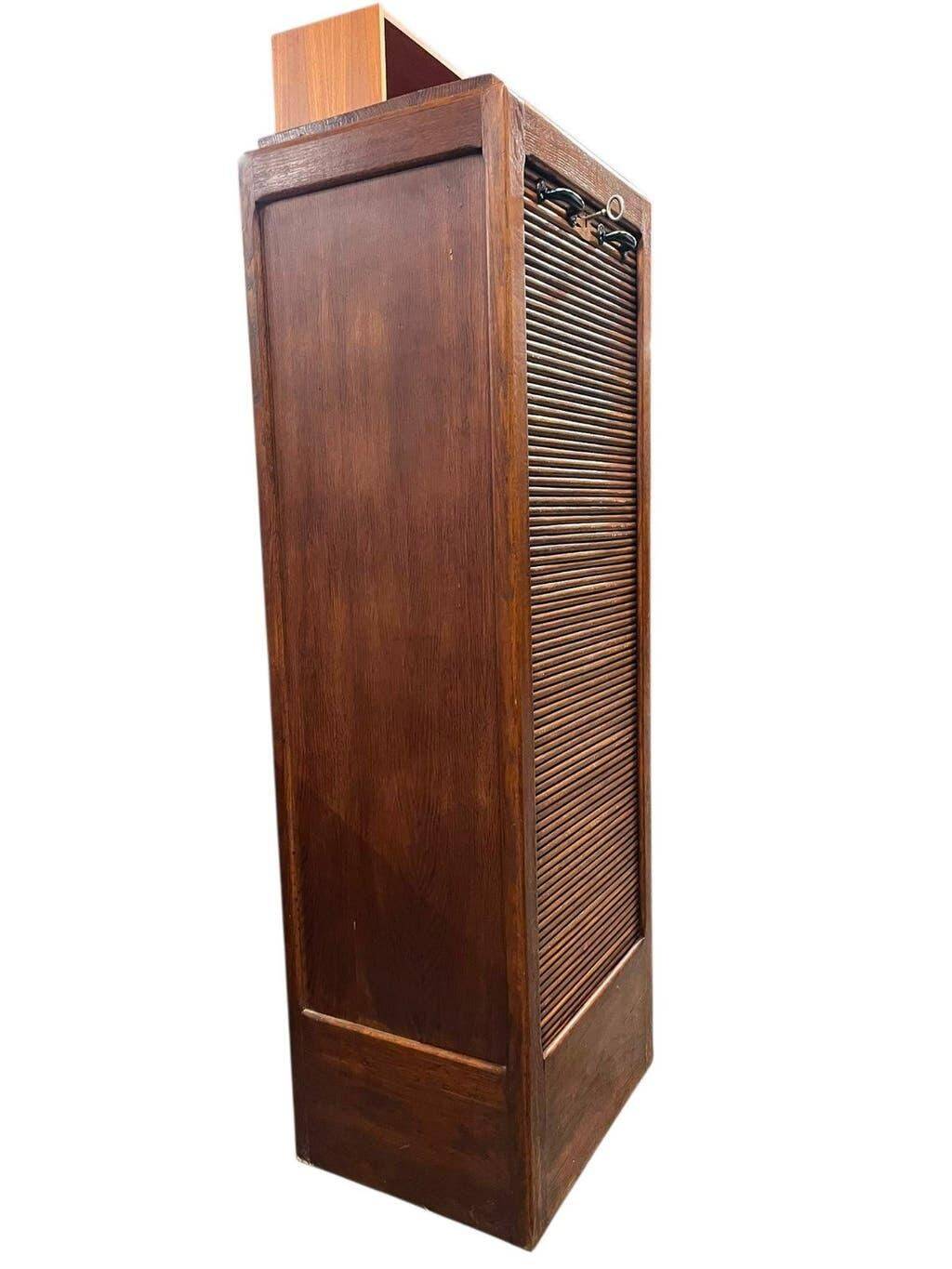 Vintage wooden binder / roller shutter binder / compartment binder