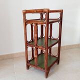 Vintage stand shelf in bamboo and rattan