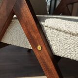 Vintage Lounge Chair Grey White Bouclè, Scandinavian Design