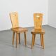 Pair of high-backed chairs by Christian Durupt, Méribel 1960